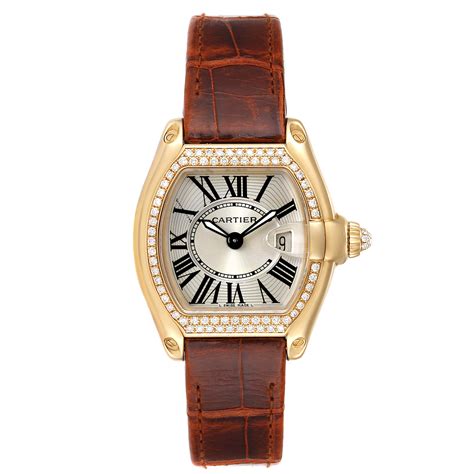 cartier ladies gold watch|Cartier gold watch with diamonds.